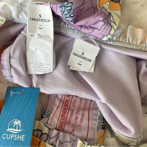 NWT Women's 2-Piece Swim Top & High Waist Bikini Bottoms Swimsuit set SIZE SMALL - Picture 14 of 17